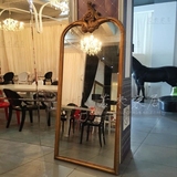 224*99欧美式纯实木雕刻挂立式全身镜穿衣镜子贴金箔试衣镜落地镜