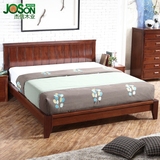 杰信木业现代中式新中式全实木楠木双人床1.5 -1.8米高箱储物床