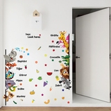 儿童学英文可爱儿童房幼儿园可移除装饰趣味墙贴 卡通动物英文