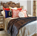 欧式样板房床品法式新古典床品蓝色样板房床品四件套多件套定制床