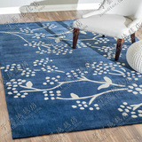 欧式中式蓝色地中海宜家地毯客厅茶几沙发地毯卧室床边手工地毯