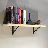 宜家实木壁挂置物架书架墙上厨房机顶盒架一字隔板美式三角支托撑