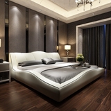 时尚大床双人床2米2.2米1.8小户型真皮床欧式榻榻米储物床结婚床