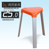 时尚创意三角形塑料凳子彩色家用塑料圆凳 叠放高凳简易多用凳