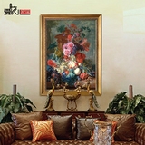 欧式大幅油画客厅沙发背景墙画玄关挂画酒店样板间复古花卉装饰画