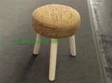 外贸原单欧式实木脚凳麻布艺梳妆凳化妆软凳小圆凳创意简约小凳子