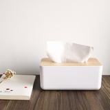 日式外贸高档纸巾盒 实木盖创意车用抽纸盒卫生间客厅茶几抽纸盒