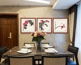 中式客厅画 有框装饰国画 原作版画 餐厅装饰画 齐白石 花开富贵