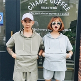 情侣装夏装2016套装新款韩版宽松t恤两件套青年休闲运动套装男潮
