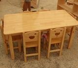 幼儿园实木桌椅橡胶木桌子成套专用木质桌椅儿童家具学生桌椅批发