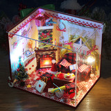 圣诞节房子diy小屋手工木屋创意礼物女生建筑拼装模型玩具益智