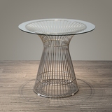 特价 创意经典时尚现代简约餐桌 不锈钢铁艺玻璃台面圆桌