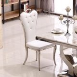 特价白色 不锈钢餐椅 简约现代 欧式PU皮椅餐桌椅组合 凳子