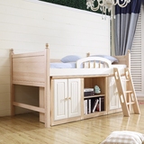 实木儿童床上下床高低床带书桌套房家具多功能组合床男孩半高床