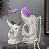 花瓶陶瓷白色客厅创意办公室餐桌电视柜摆件插花家居装饰品包邮