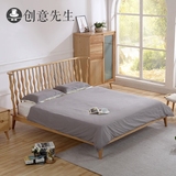 创意先生北 欧实木双人床日式简约设计卧室全实木大床白蜡木家具