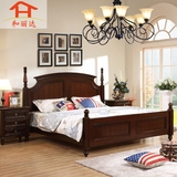 实木床美式家具双人床1.5/1.8米卧室婚床 成都简约休闲美式家具
