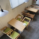 主题咖啡厅桌椅组合西餐厅桌椅奶茶店甜品店桌椅北欧宜家实木餐椅