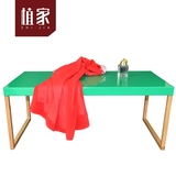 植家 彩色不锈钢桌面茶几长方形边桌个性简约咖啡桌