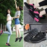 夏季韩版黑色运动鞋女透气舒适学生厚底内增高百搭休闲轻便跑步鞋