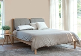 日式橡木实木床1.5北欧软包实木床1.8米双人简约品牌实木床软靠