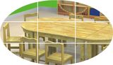 幼儿园早教亲子园儿童桌子学习桌原木8人桌实木桌樟子松组合桌