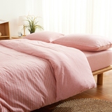 天竺棉四件套 日式简约良品条纹针织棉4件套全棉床笠床单床上用品