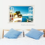 地中海假窗户3d立体墙贴客厅装饰墙纸贴画沙发背景墙贴纸卧室贴纸