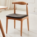 原调北欧 牛角椅实木餐简约现代椅水曲柳餐椅书房椅木餐椅