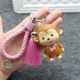 创意韩国情侣小猴子福猴汽车钥匙扣一对 编织绳钥匙链包包挂件女