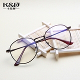 韩版复古男女款超轻全框金属平光镜文艺学院风圆框镜架配近视眼镜