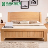 田园风格全实木床榉木床1.5米双人床简约原木床1.8米储物高箱床