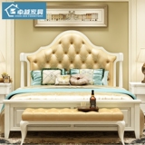 美式乡村公主床 欧式田园风格床 全实木1.8米双人床 卧室金色婚床
