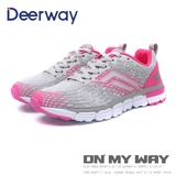 Deerway德尔惠2016减震跑鞋透气系带复古女子网面跑步鞋22623683