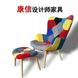 设计师创意布艺泰迪熊花瓣椅休闲客厅阳台懒人午睡椅脚踏沙发躺椅