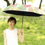 Cmon 个性创意清新树叶小黑伞 超强防晒折叠遮阳伞太阳伞晴雨伞