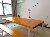 欧式简约餐桌会议桌实木桌餐桌工作桌子复古办公桌铁艺实木电脑桌