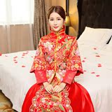 姒娴秀禾服龙凤褂结婚敬酒礼服红色中式嫁衣古装新娘改良旗袍春季