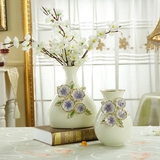 欧式陶瓷干花花瓶摆件客厅插花电视柜摆设创意家居装饰品简约现代