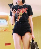 AM 16SS夏经典欧美摇滚系列上衣之致敬AC/DC 情侣装短袖T恤 男女