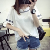 2016女装夏装新款潮夏季上衣韩版学生白色体恤宽松短袖t恤女衣服