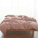 棉麻纯色四件套新疆长绒棉素色床笠款床单款良品风格简约大气