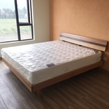 简约现代白橡木撞色全实木床 双人床大床婚床日式小户型软床特价