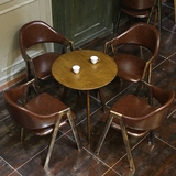 西餐厅甜品店实木桌椅组合 简约现代咖啡酒吧茶几 餐饮店洽谈桌椅