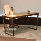 中式实木书桌 现代简约榆木写字台 台式电脑桌 办公桌 家具定制