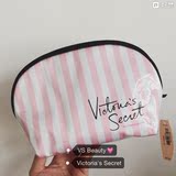 Victoria's Secret 维多利亚的秘密维秘粉白条纹贝壳款化妆包包邮