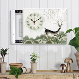 电表箱装饰画钟表可推拉现代客厅餐厅配电箱北欧麋鹿挂画壁画