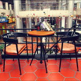 咖啡厅甜品店餐桌椅组合实木户外洽谈小圆桌室内休闲酒吧现代简约