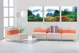 客厅沙发背景墙装饰画山水风景画现代简约无框三联画墙上挂画壁画