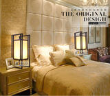 新中式创意布艺方形出口台灯客厅卧室书房床头酒店客房大堂样板房